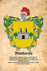 Escudo heráldico del apellido MANTEROLA