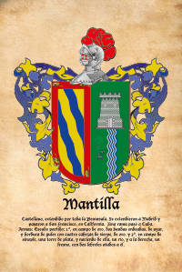 Escudo heráldico del apellido MANTILLA