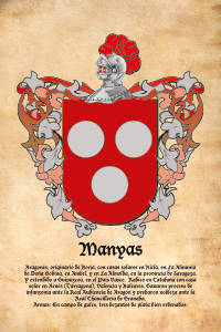 Escudo heráldico del apellido MANYAS
