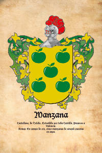 Escudo heráldico del apellido MANZANA