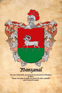Escudo heráldico del apellido MANZANAL