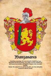 Escudo heráldico del apellido MANZANARES