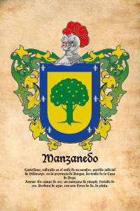 Escudo heráldico del apellido MANZANEDO