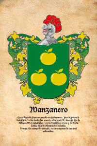 Escudo heráldico del apellido MANZANERO