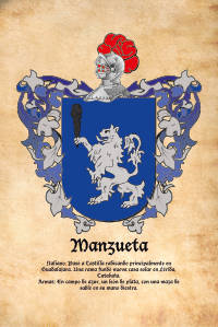 Escudo heráldico del apellido MANZUETA