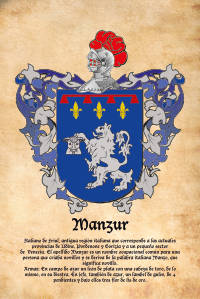 Escudo heráldico del apellido MANZUR