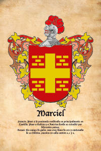 Escudo heráldico del apellido MARCIEL