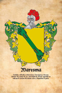 Escudo heráldico del apellido MARESMA