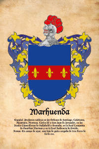 Escudo heráldico del apellido MARHUENDA