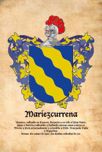 Escudo heráldico del apellido Mariezcurrena