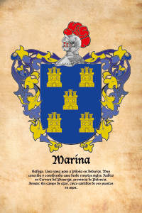 Escudo heráldico del apellido MARINA
