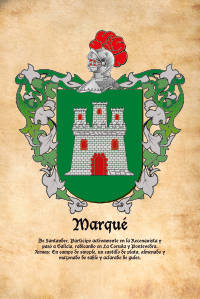 Escudo heráldico del apellido MARQUE