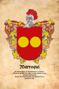 Escudo heráldico del apellido MARROQUI