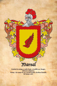 Escudo heráldico del apellido MARSAL