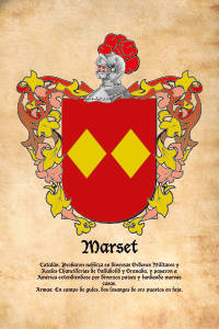 Escudo heráldico del apellido MARSET