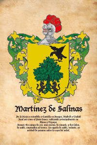 Escudo heráldico del apellido MARTÍNEZ DE SALINAS