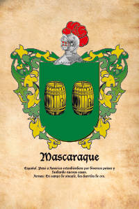 Escudo heráldico del apellido MASCARAQUE