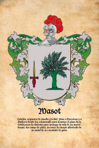 Escudo heráldico del apellido Masot