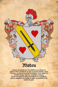 Escudo heráldico del apellido MATEU