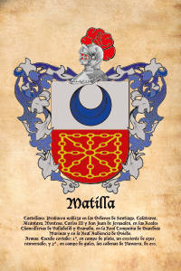 Escudo heráldico del apellido MATILLA
