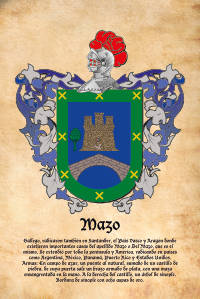 Escudo heráldico del apellido MAZO