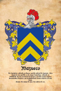 Escudo heráldico del apellido MAZUECO