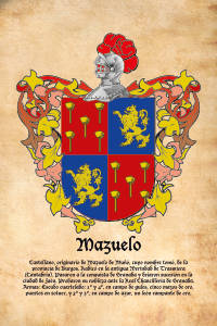 Escudo heráldico del apellido MAZUELO