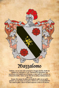 Escudo heráldico del apellido MAZZALOMO