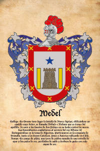 Escudo heráldico del apellido MEDEL