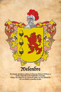 Escudo heráldico del apellido MELENDRE
