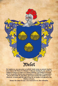 Escudo heráldico del apellido Melet