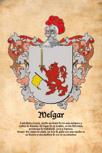 Escudo heráldico del apellido MELGAR
