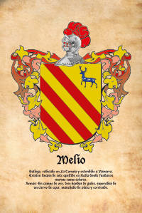 Escudo heráldico del apellido MELIO