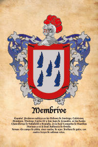 Escudo heráldico del apellido MEMBRIVE