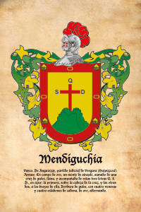 Escudo heráldico del apellido MENDIGUCHIA