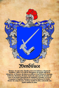 Escudo heráldico del apellido MENDILUCE
