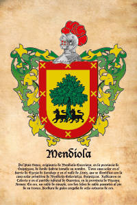 Escudo heráldico del apellido MENDIOLA