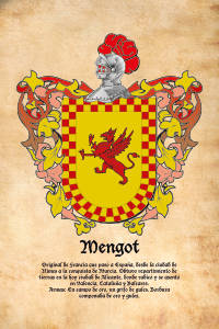 Escudo heráldico del apellido MENGOT