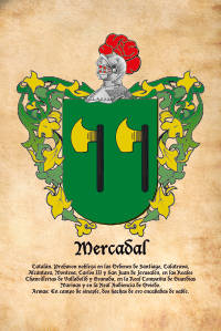 Escudo heráldico del apellido MERCADAL