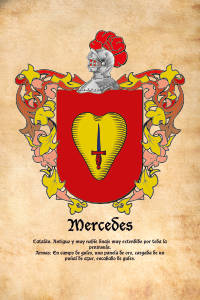 Escudo heráldico del apellido MERCEDES