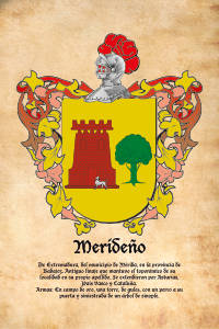 Escudo heráldico del apellido MERIDEÑO