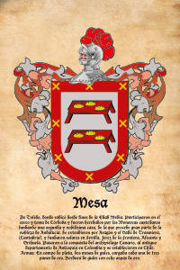 Escudo heráldico del apellido MESA
