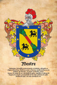 Escudo heráldico del apellido MESTRE