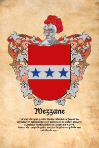 Escudo heráldico del apellido MEZZANE