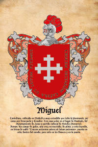 Escudo heráldico del apellido MIGUEL