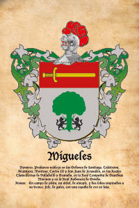Escudo heráldico del apellido MIGUELES