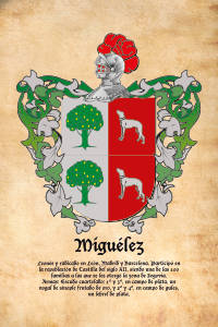Escudo heráldico del apellido MIGUELEZ