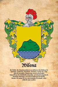 Escudo heráldico del apellido MILENA