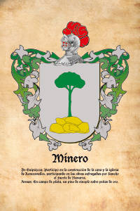 Escudo heráldico del apellido MINERO