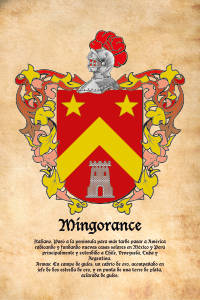 Escudo heráldico del apellido MINGORANCE